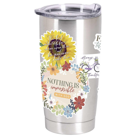Tumbler Flowers With Scripture 20 Oz by Dicksons, product view 2