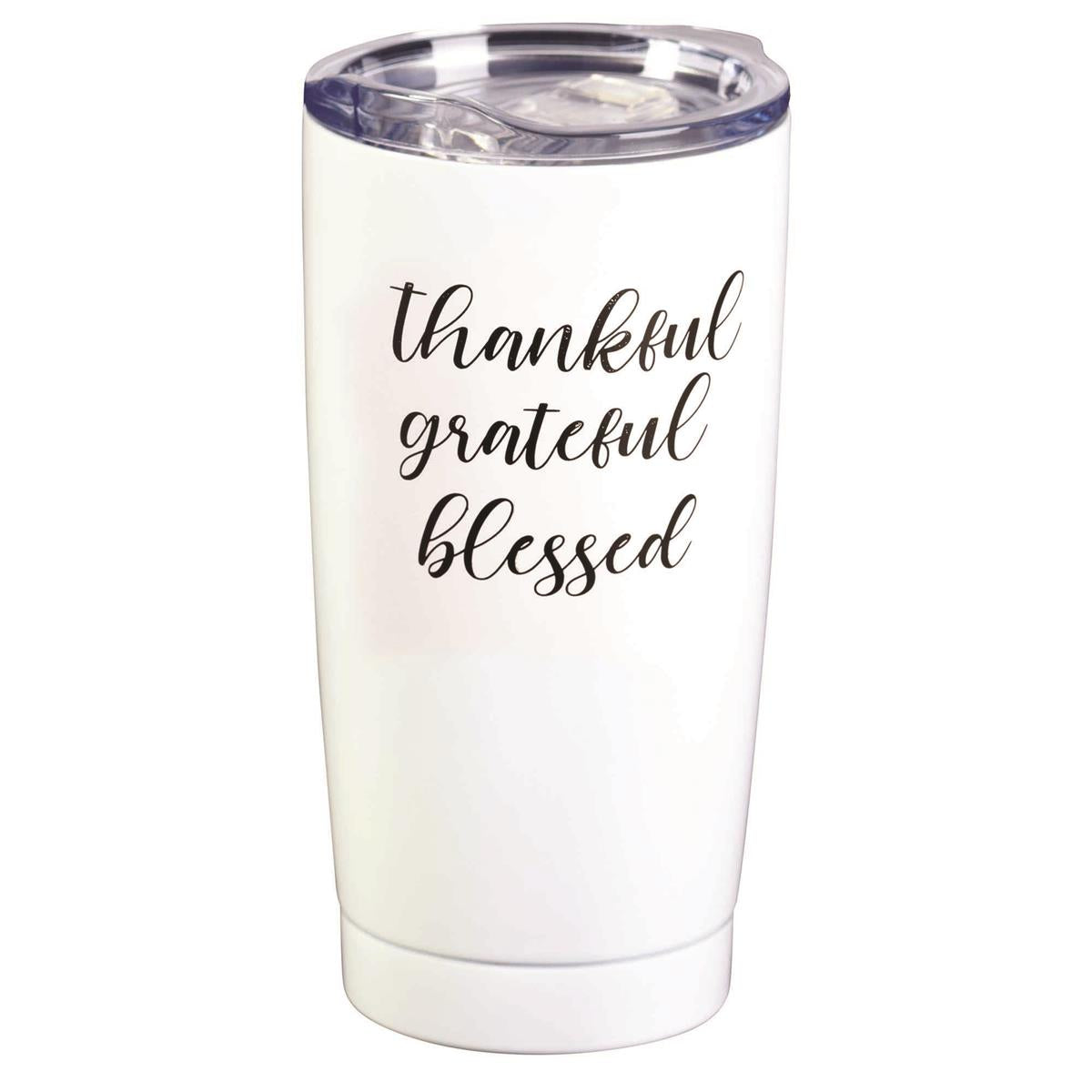 White 20 ounces Stainless Steel Travel Tumbler Mug with Lid by Dicksons