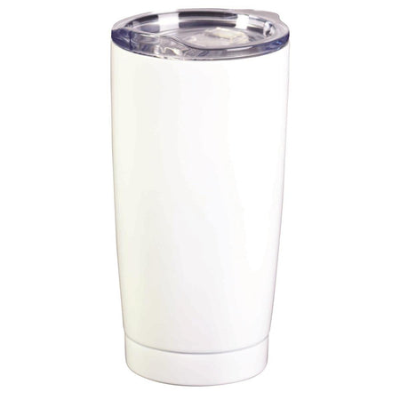 White 20 ounces Stainless Steel Travel Tumbler Mug with Lid by Dicksons, product view 2