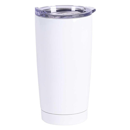 Classic White 20 Ounces Stainless Steel Travel Tumbler Mug with Lid (SSTUMW-154) by Dicksons, product view 2
