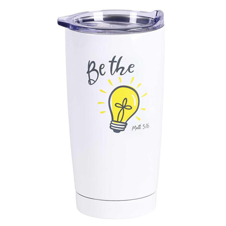 Classic White 20 Ounces Stainless Steel Travel Tumbler Mug with Lid (SSTUMW-156) by Dicksons