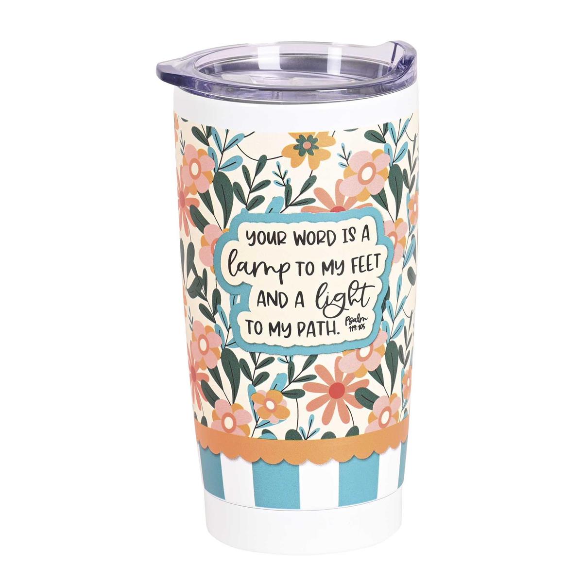 Homeschool Is My Ministry Psalm 119:105 Stainless Steel Travel Tumbler with Lid by Dicksons, product view 2
