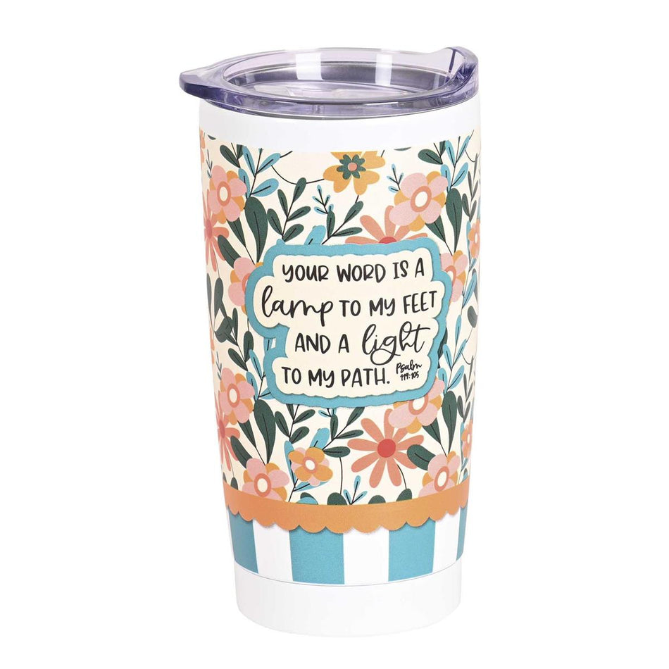 Homeschool Is My Ministry Psalm 119:105 Stainless Steel Travel Tumbler with Lid by Dicksons, product view 2
