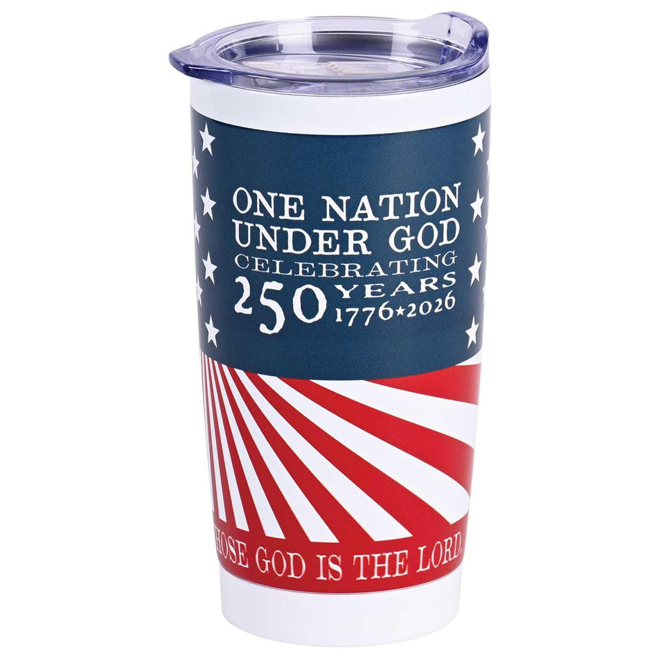 Tumbler Blessed Is The Nation White 20 Oz by Dicksons