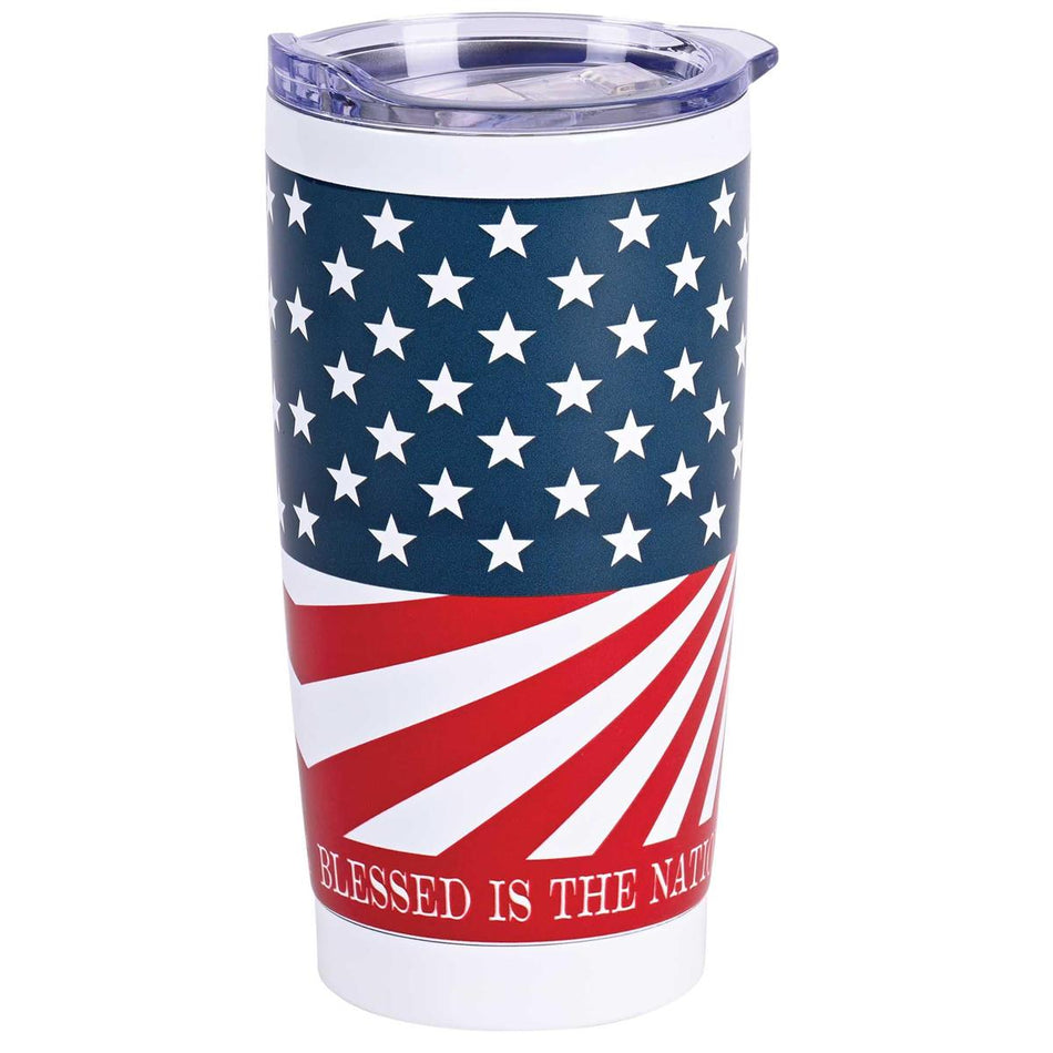 Tumbler Blessed Is The Nation White 20 Oz by Dicksons, product view 2