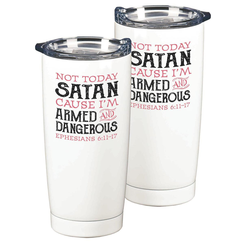 Tumbler Not Today Satan Stainless Steel White 20 Oz by Dicksons