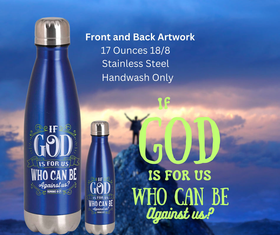 Water Bottle God Is For Us Blue 17 Oz by Dicksons, product view 2