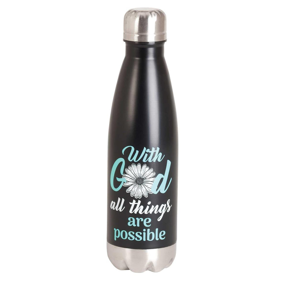 Water Bottle With God All Black 17 oz by Dicksons