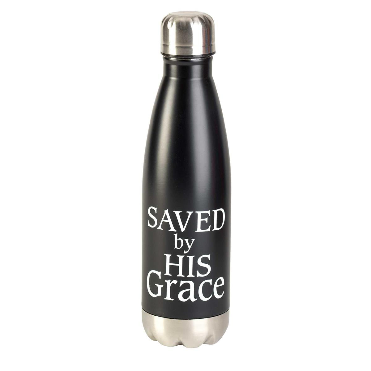 Water Bottle Saved By Grace Black 17 oz by Dicksons