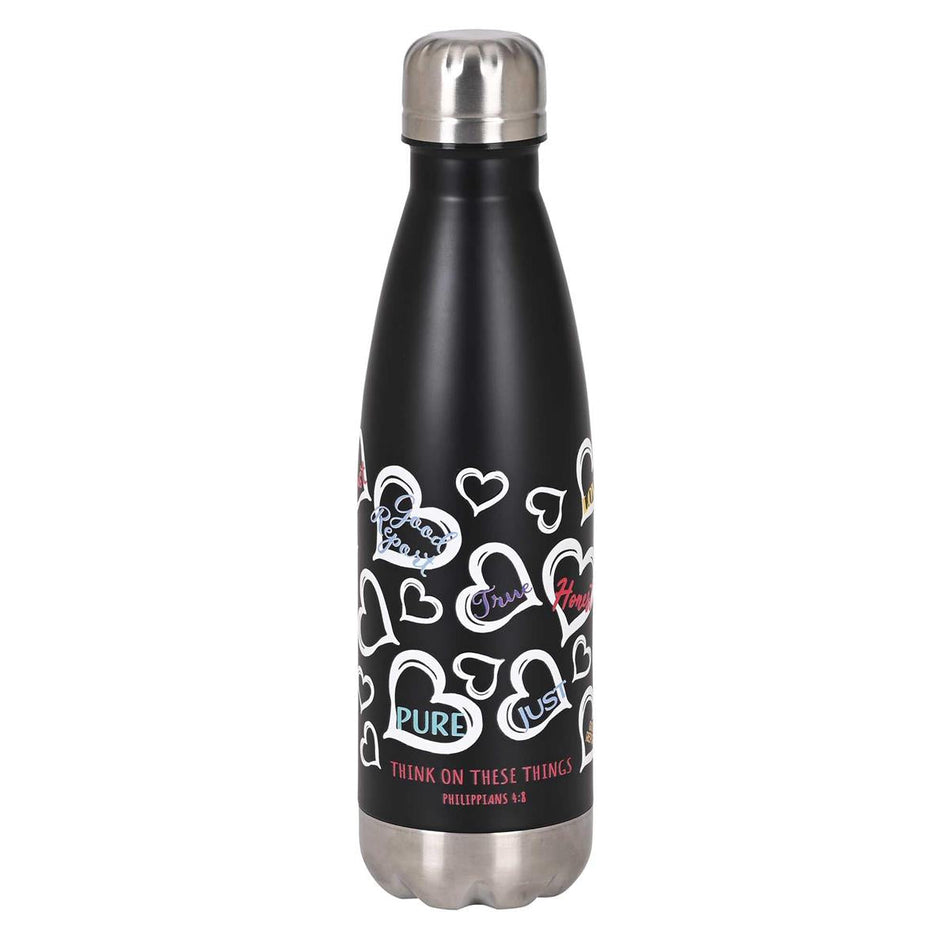 Inspirational Christian Travel Sport Water Bottle, Hot or Iced Beverage (SSWBBLK-25) by Dicksons