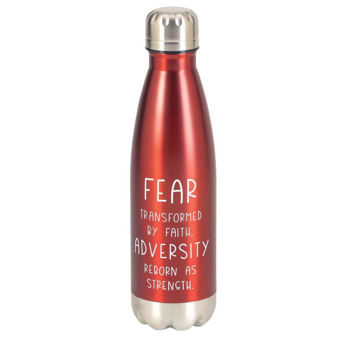 Transformed By Faith Red 17 Ounce Stainless Steel Sports Water Bottle by Dicksons