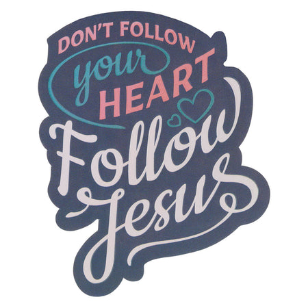 Follow Jesus Peach Floral Mosaic Sticker by Christian Art Gifts
