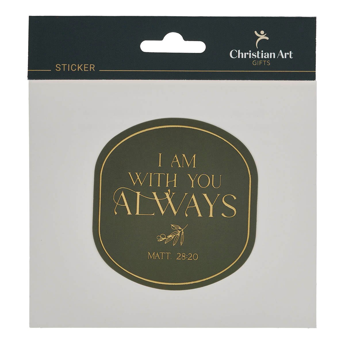 I Am With You Always Sage Botanical Sticker - Matthew 28:20 by Christian Art Gifts