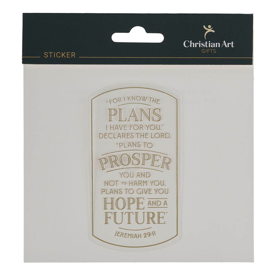 Hope and a Future Clear Bloom Sticker - Jeremiah 29:11 by Christian Art Gifts
