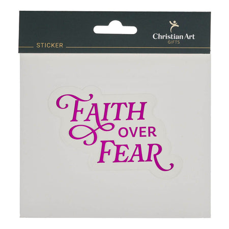 Faith Over Fear Pink Vinyl Sticker by Christian Art Gifts