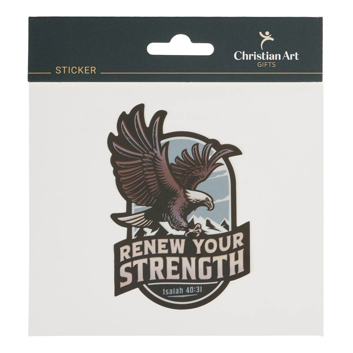 Renew Your Strength Brown Eagle Vinyl Sticker - Isaiah 40:31 by Christian Art Gifts