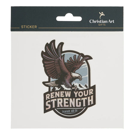 Renew Your Strength Brown Eagle Vinyl Sticker - Isaiah 40:31 by Christian Art Gifts