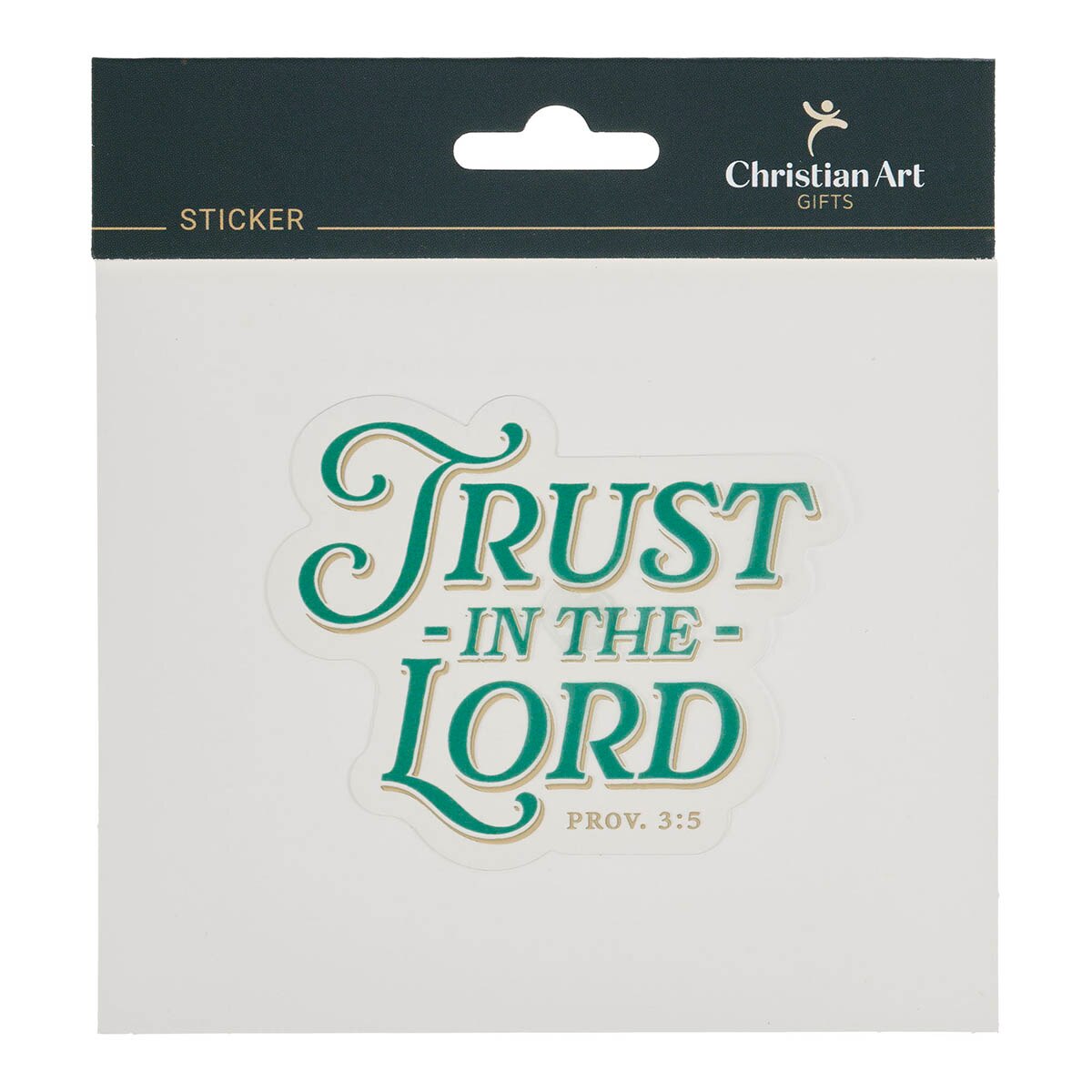 Trust in the Lord Teal Vintage Vinyl Sticker - Proverbs 3:5 by Christian Art Gifts