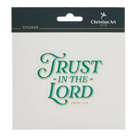 Trust in the Lord Teal Vintage Vinyl Sticker - Proverbs 3:5 by Christian Art Gifts
