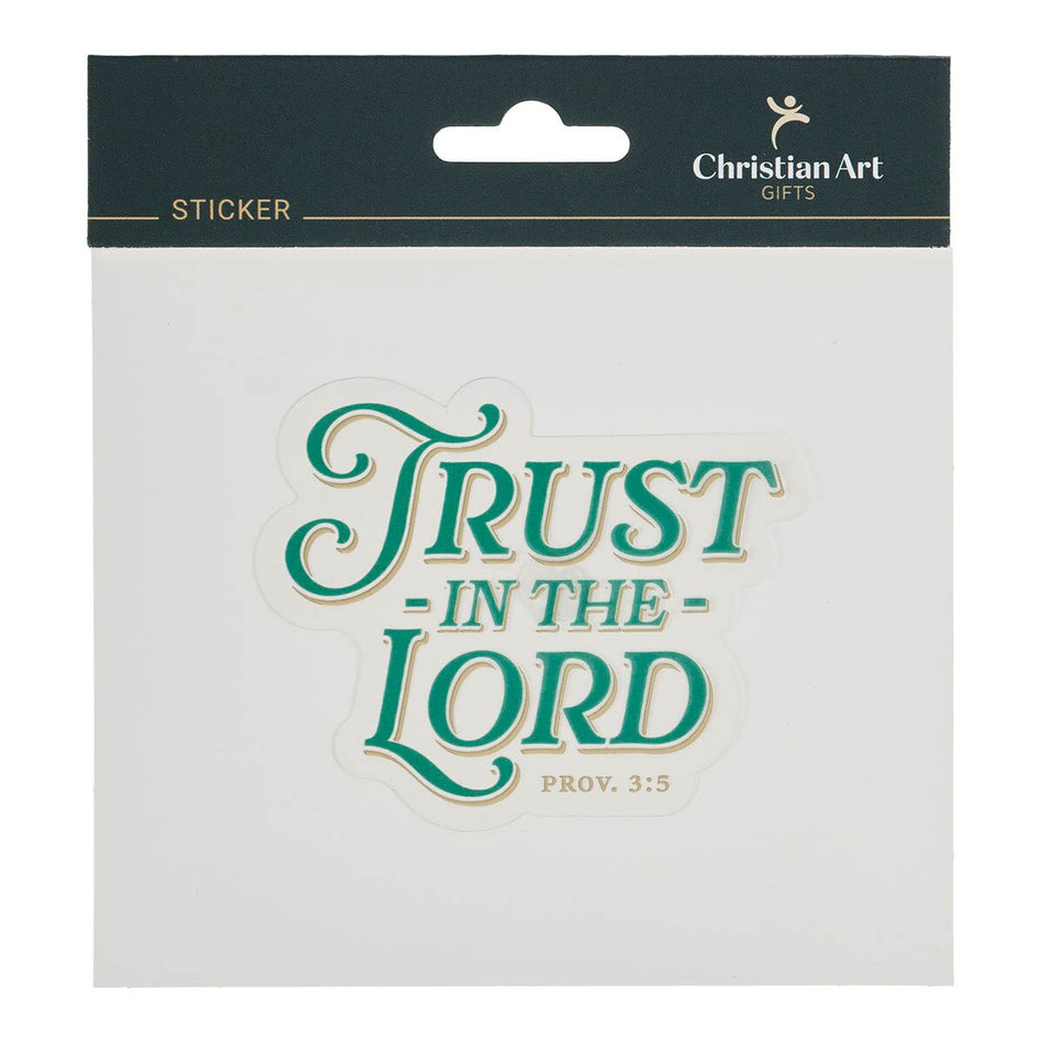 Trust in the Lord Teal Vintage Vinyl Sticker - Proverbs 3:5 by Christian Art Gifts