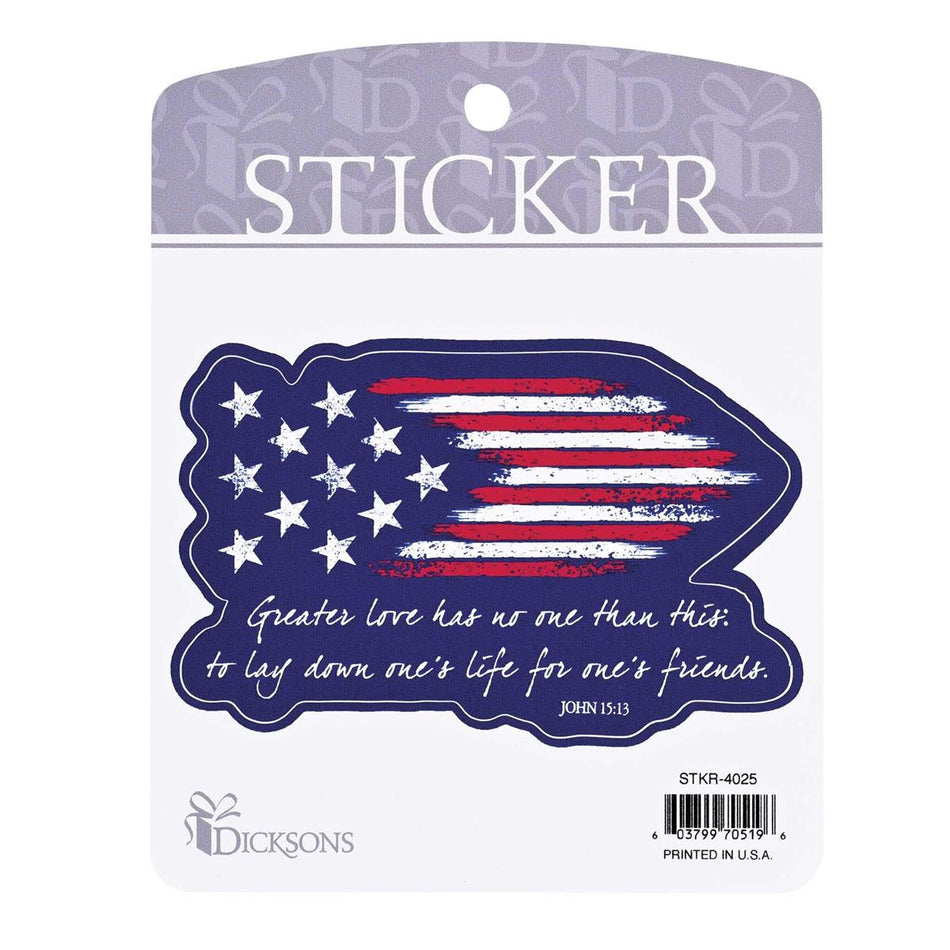 Patriotic Flag - No Greater Love John 15:13-4.75 Inch Red by Dicksons