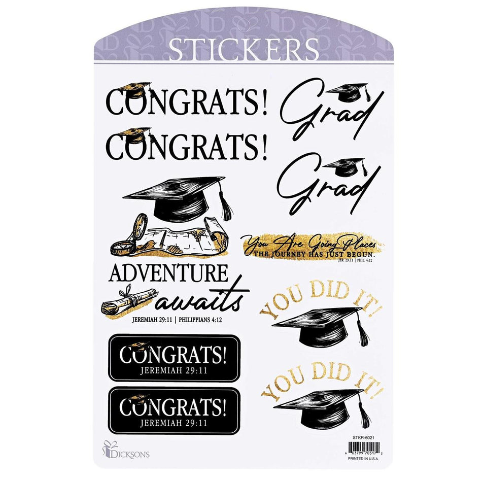 Assorted Graduation Theme - Adventure Awaits - Black and Gold Vinyl Decorative by Dicksons