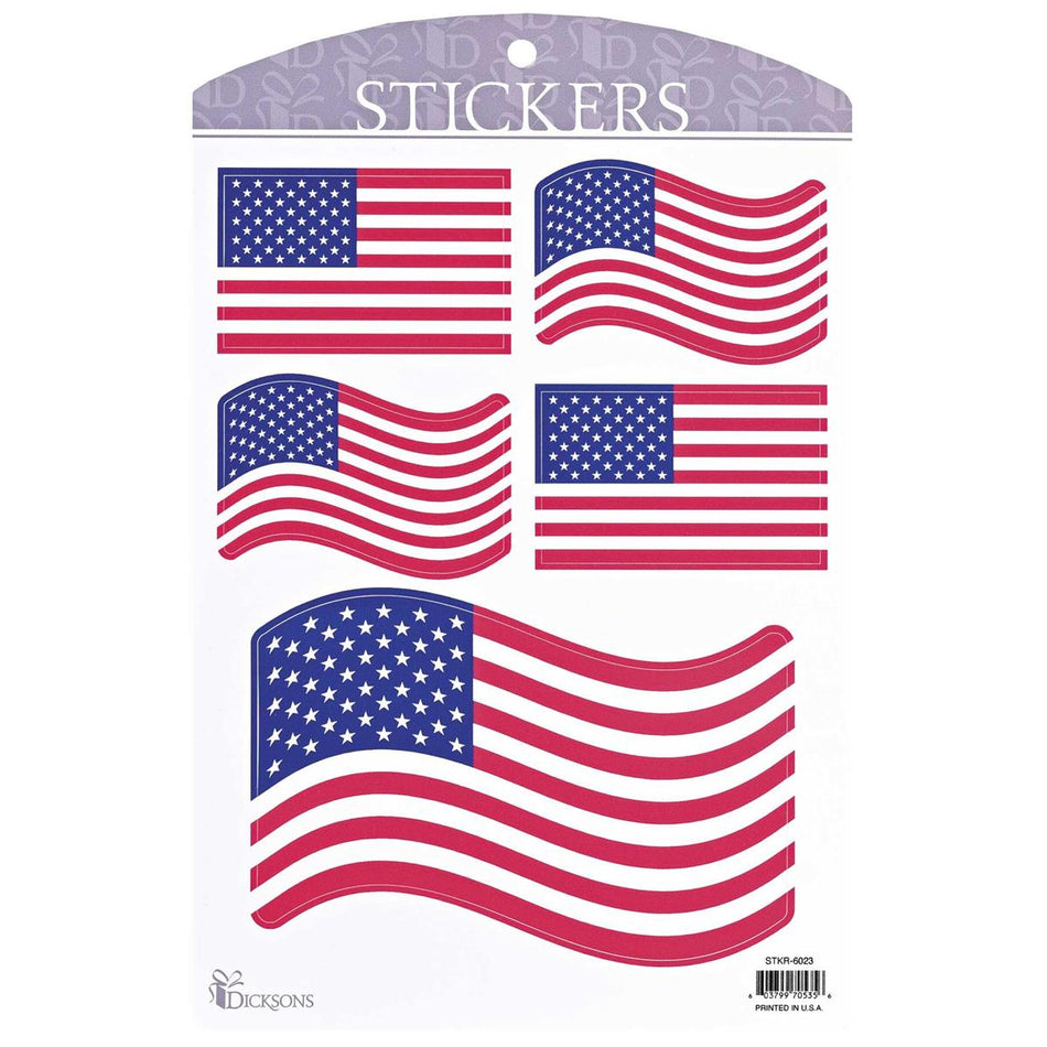 Patriotic American Flag - Red, White and Blue Vinyl Decorative Sticker Decal by Dicksons