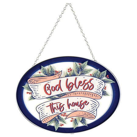 Suncatcher God Bless This House 9in Oval by Dicksons