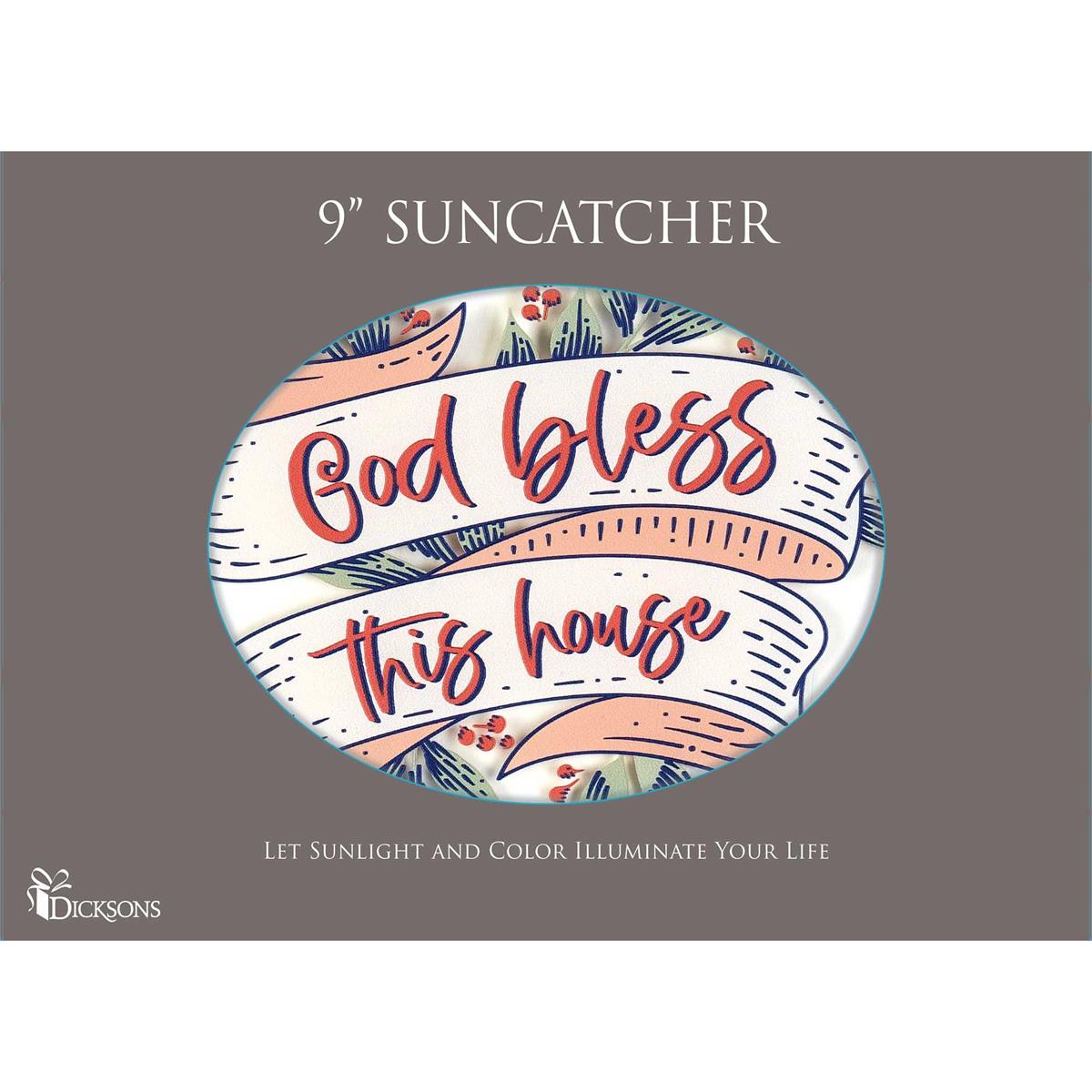 Suncatcher God Bless This House 9in Oval by Dicksons, product view 2