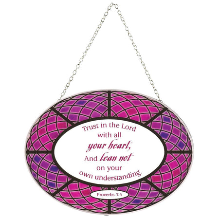 All Your Heart Purple and Pink 6.5 x 9 Inch Glass Sun Catcher with Suction Cup by Dicksons