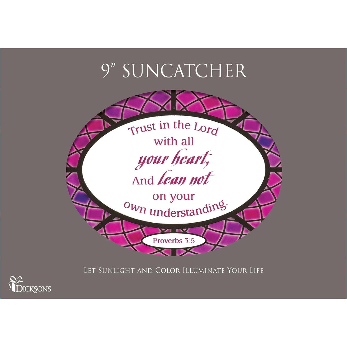 All Your Heart Purple and Pink 6.5 x 9 Inch Glass Sun Catcher with Suction Cup by Dicksons, product view 2