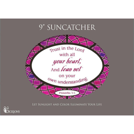 All Your Heart Purple and Pink 6.5 x 9 Inch Glass Sun Catcher with Suction Cup by Dicksons, product view 2