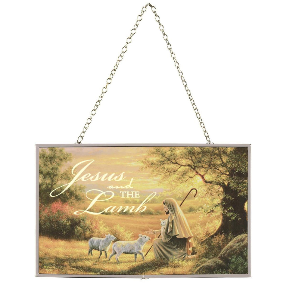 Suncatcher Jesus And The Lamb 8x5 by Dicksons