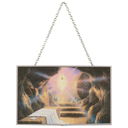 Risen Empty Tomb Art Graphic Multicolor 8 x 5 Metal and Glass Suncatcher by Dicksons