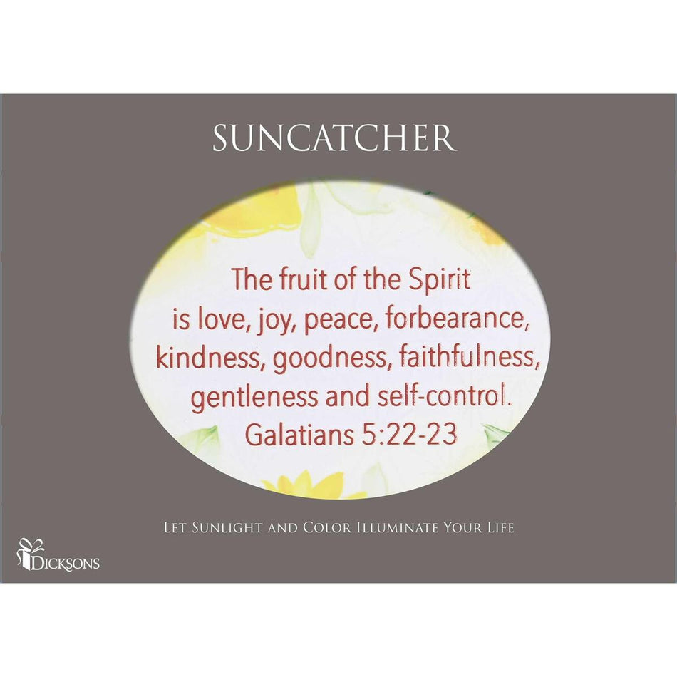 Fruit of The Spirit Lemon Yellow and White 8 x 5 Inch Metal and Glass by Dicksons, product view 2