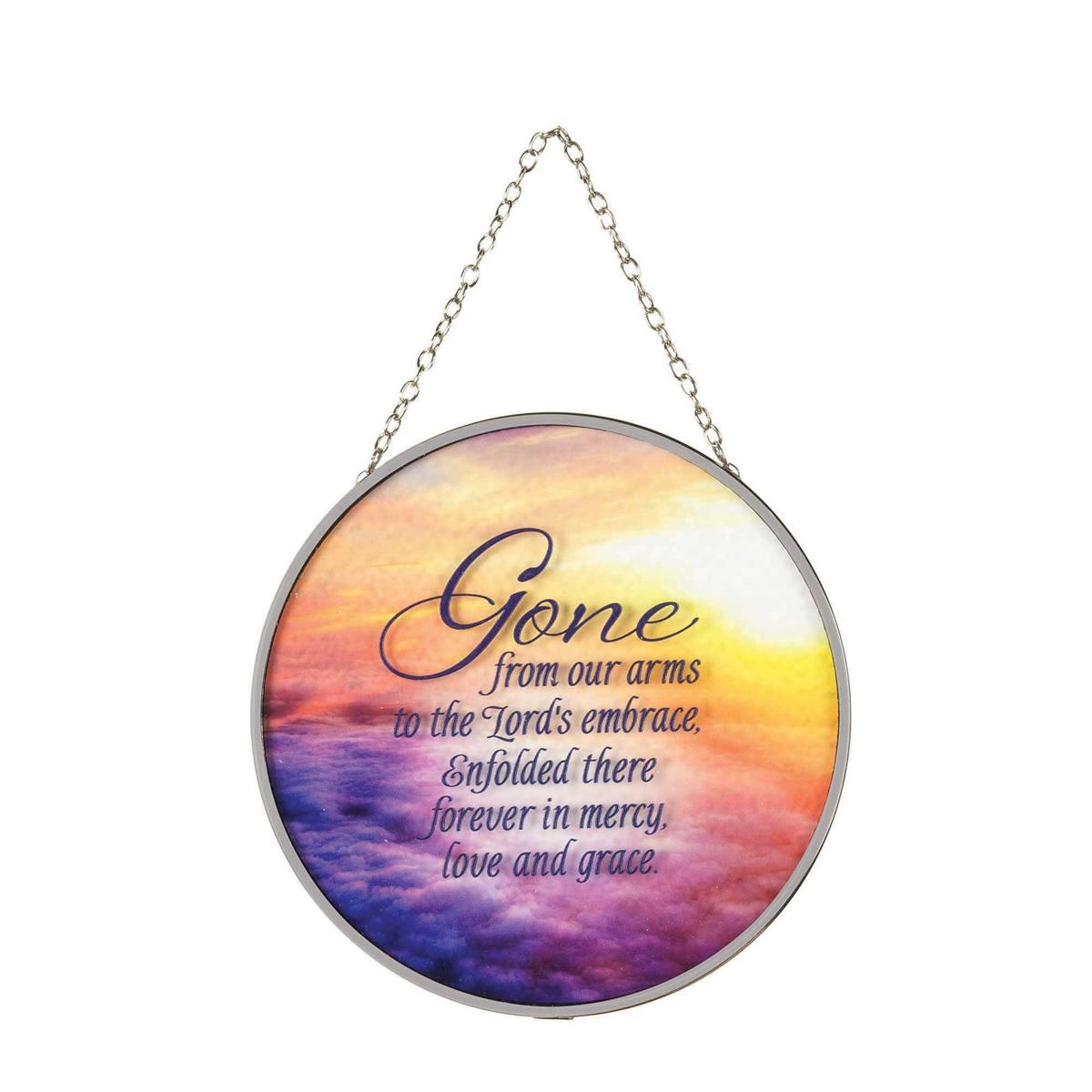 Gone From Our Arms Orange Sunset 6 x 6 Glass Decorative Sun Catcher by Dicksons