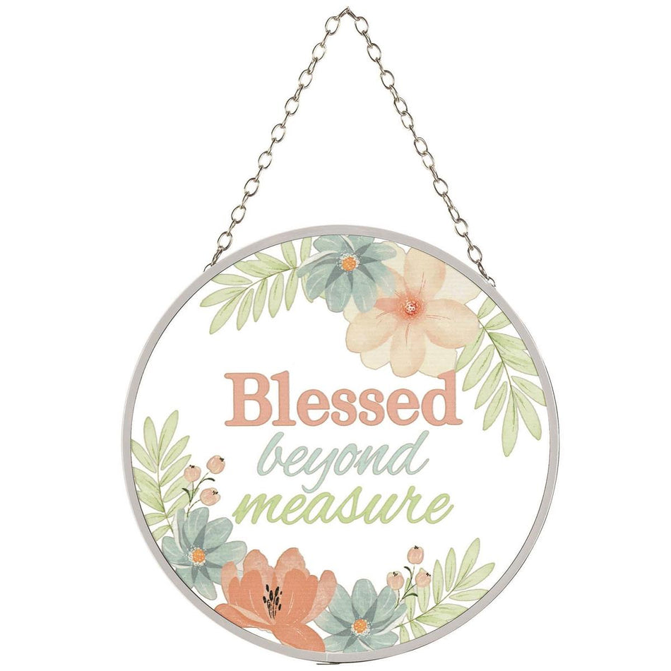 Blessed Beyond Measure Pastel Floral Multicolor 6 x 6 Metal and Glass by Dicksons
