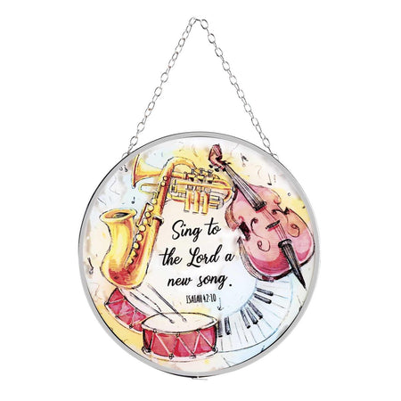 Sing A New Song Faith Inspirational Music Themed Yellow and White 6 x 6 Metal by Dicksons