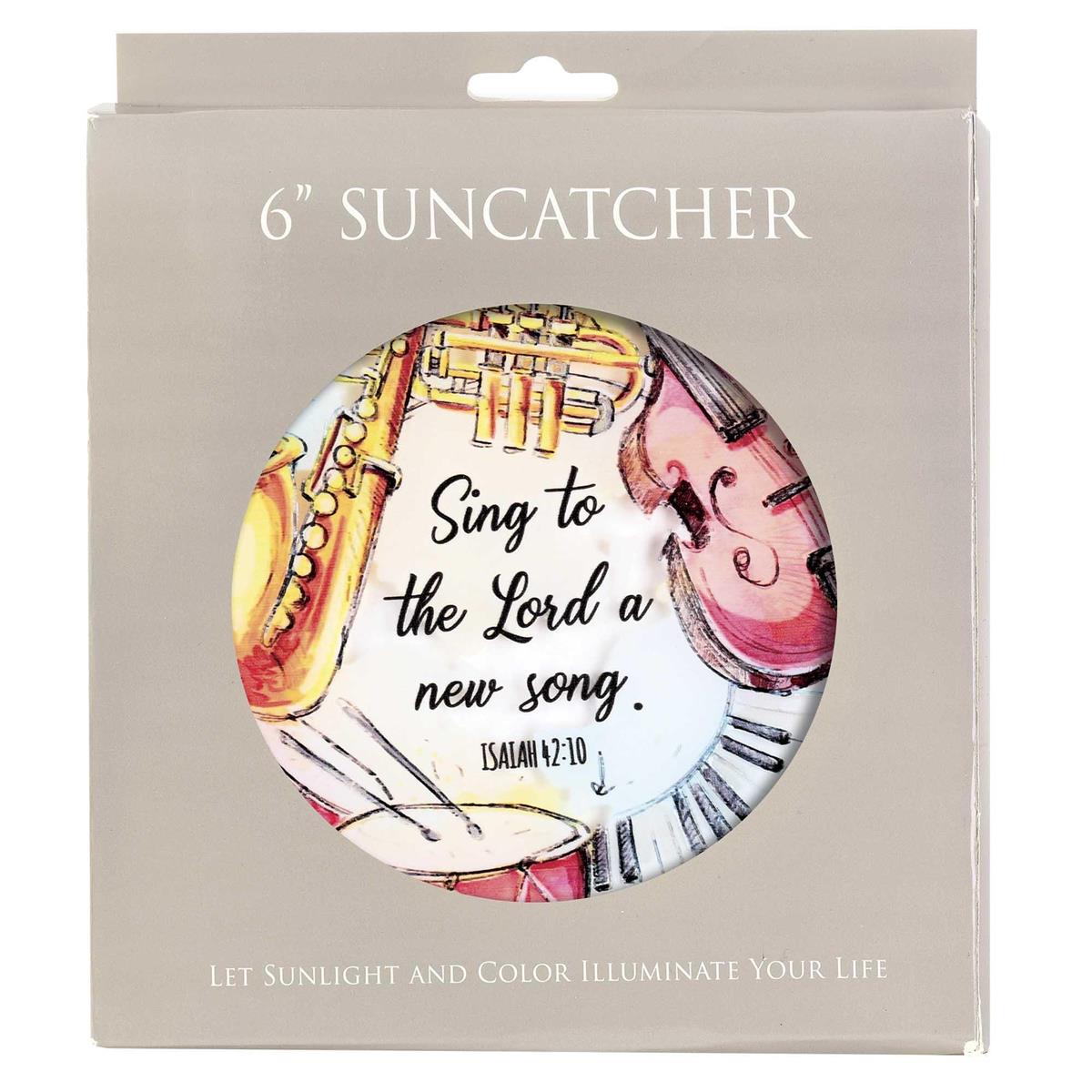 Sing A New Song Faith Inspirational Music Themed Yellow and White 6 x 6 Metal by Dicksons, product view 2