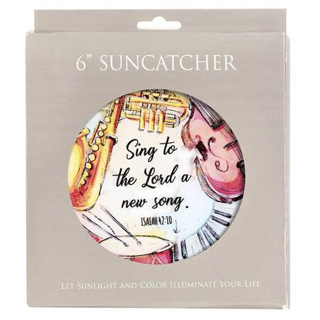 Sing A New Song Faith Inspirational Music Themed Yellow and White 6 x 6 Metal by Dicksons, product view 2