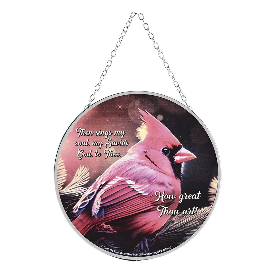 Then Sings My Soul Cardinal Red 6 x 6 Inch Metal/Glass Window Suncatcher by Dicksons