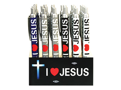 Click Pen I Love Jesus Click - Pack of 24