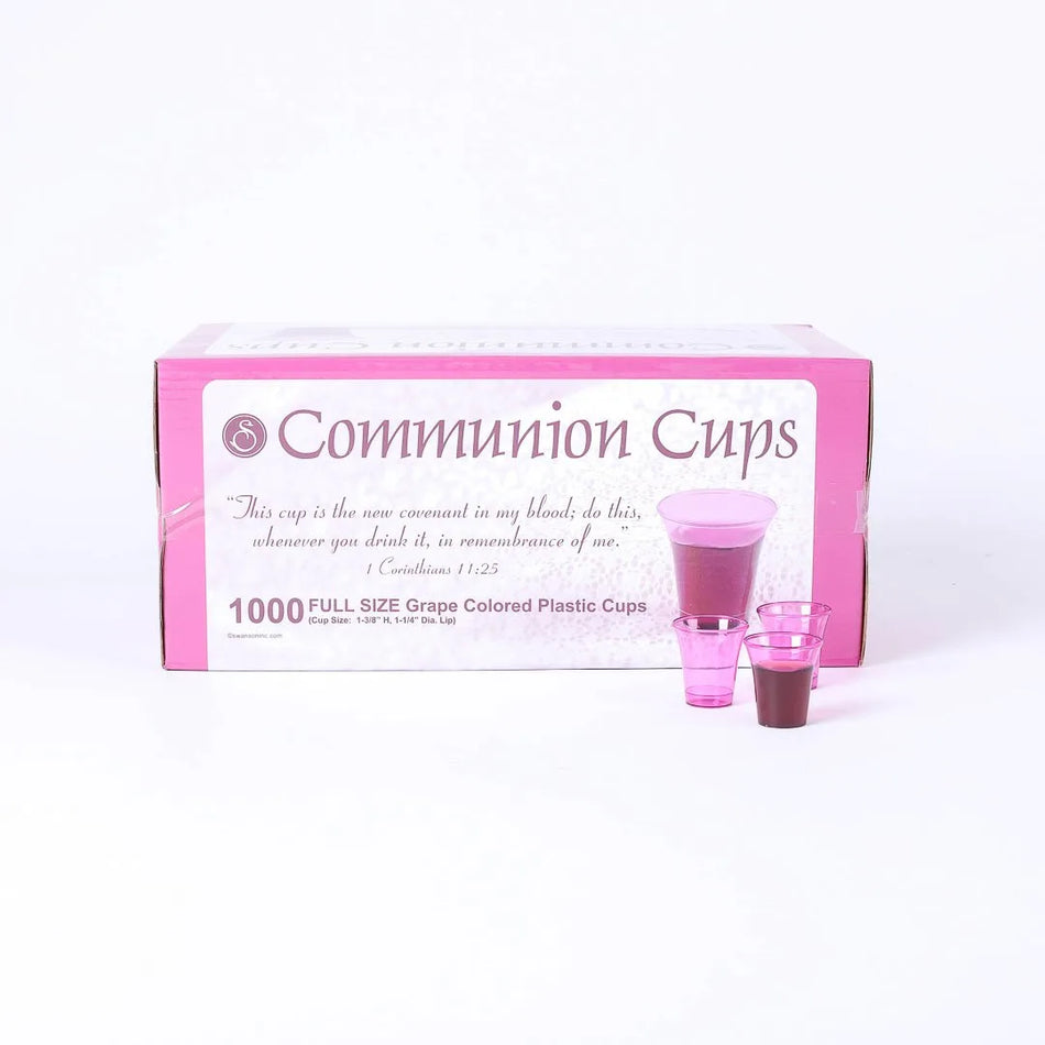 Communion Cups – Grape Colored – Full Size – 1 3/8In– Single Box or Case