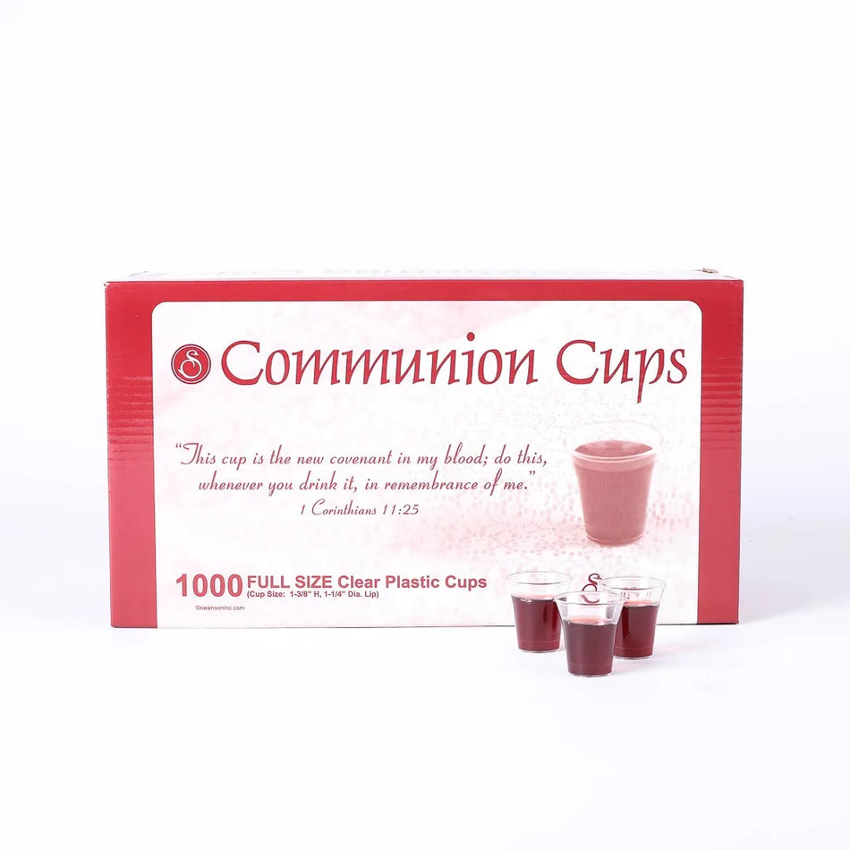 Communion Cups – Clear Full Size – 1 3/8In – Single Box and Case