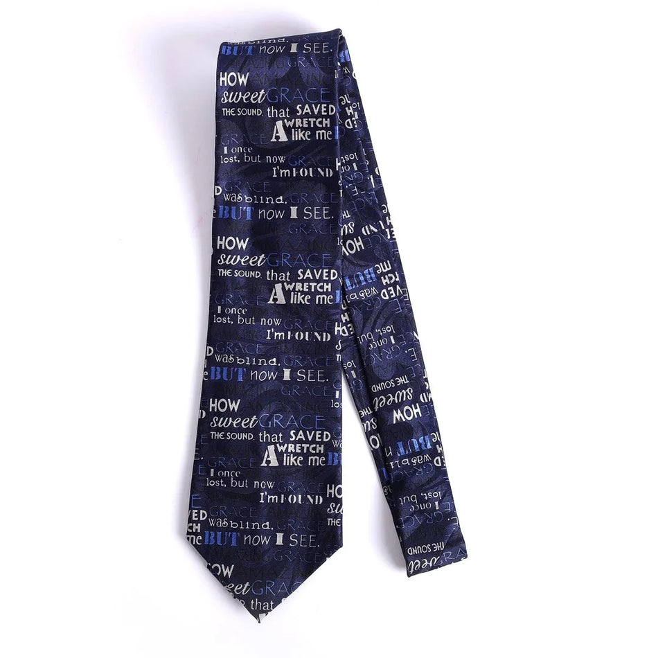 Necktie – Amazing Grace - Blue | Faith-Inspired Tie