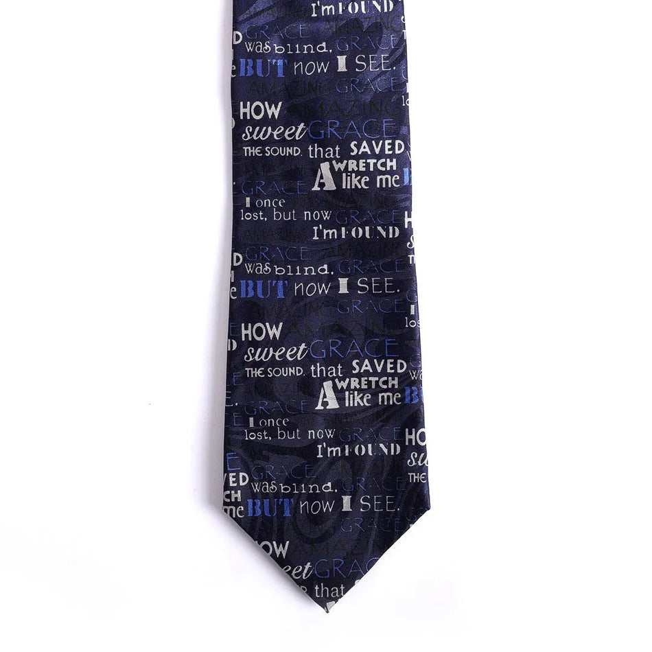 Necktie – Amazing Grace - Blue | Faith-Inspired Tie