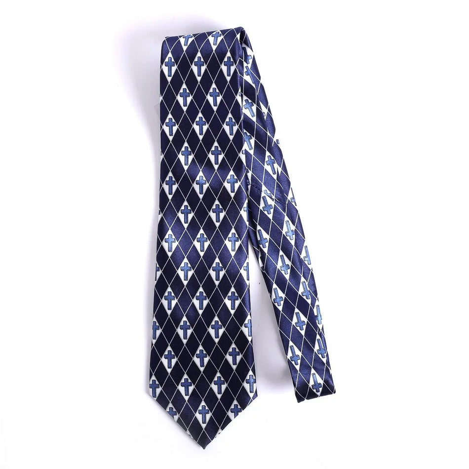 Necktie – Diamond Cross - Navy | Faith-Inspired Tie