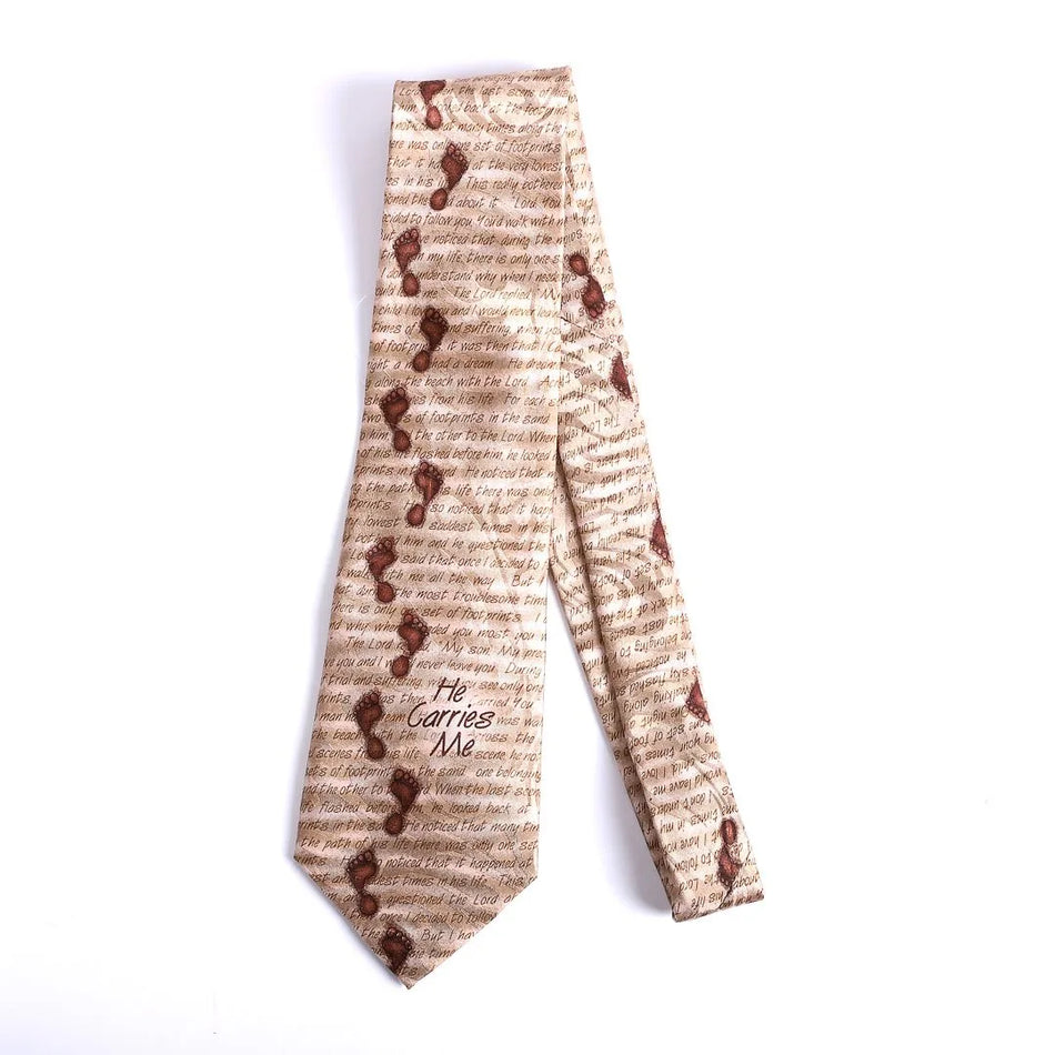 Tie Polyester – He Carries Me | Faith-Inspired Jacquard Tie