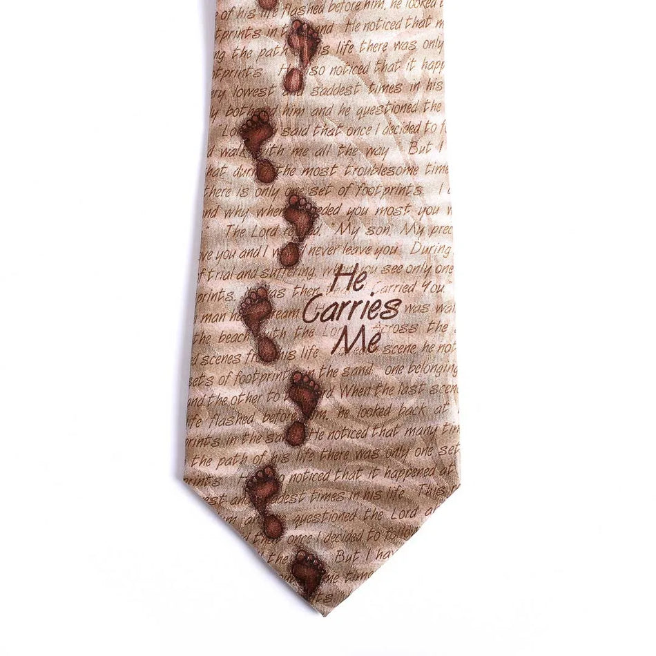 Tie Polyester – He Carries Me | Faith-Inspired Jacquard Tie