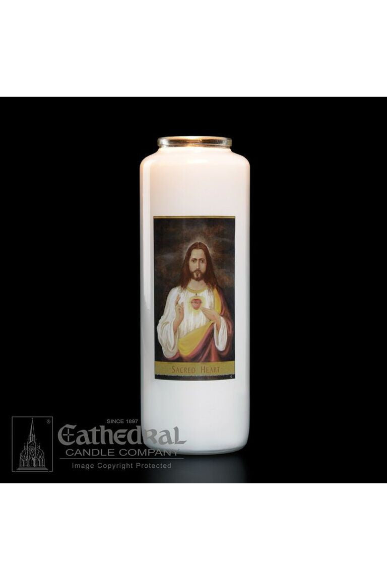 Patron Saint Glass 6 Day Candles - Sacred Heart by Anchor Christian Distributors